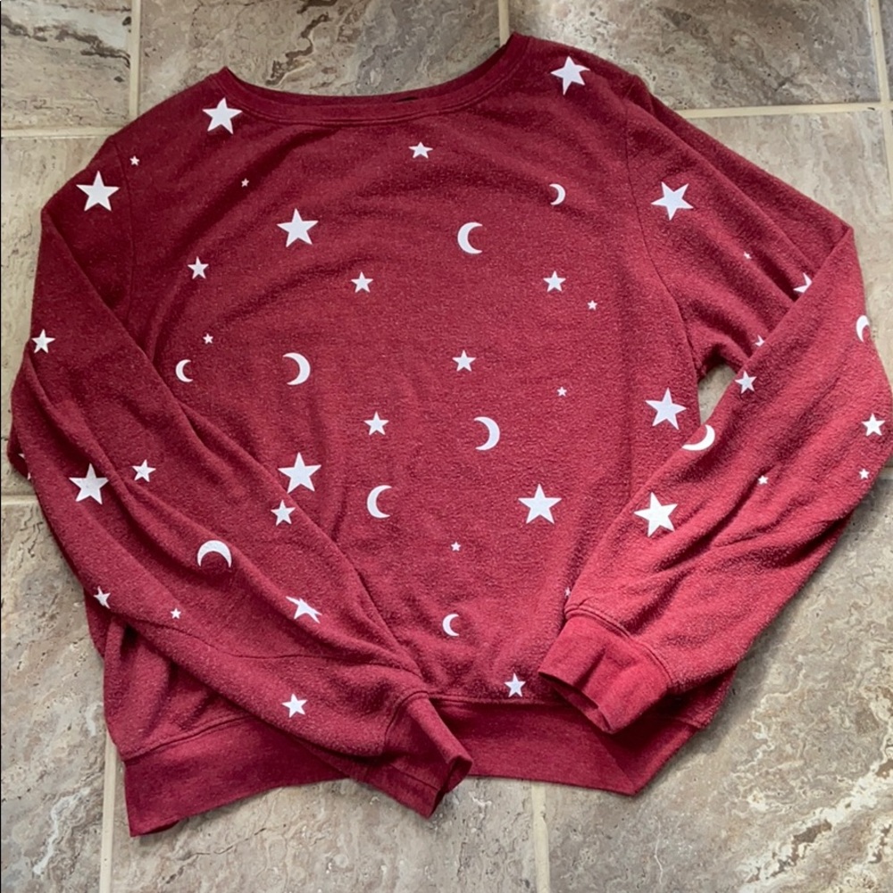 Wildfox maroon star sweater